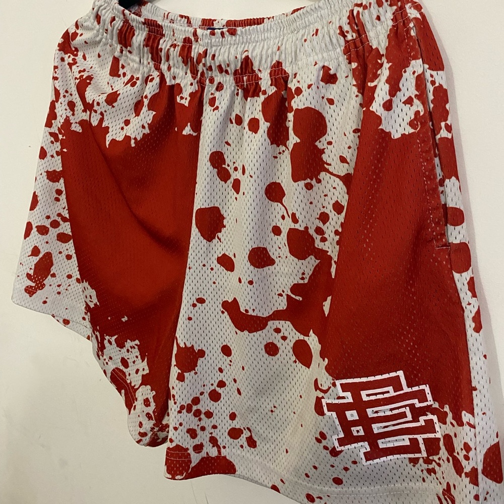 AUTHENTIC RED AND WHITE SPLATTER EE SHORT